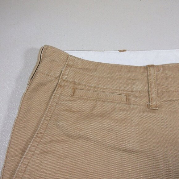 JCrew mens solid khaki raw hem buttonfly chino shorts 34 EUC - Picture 3 of 7
